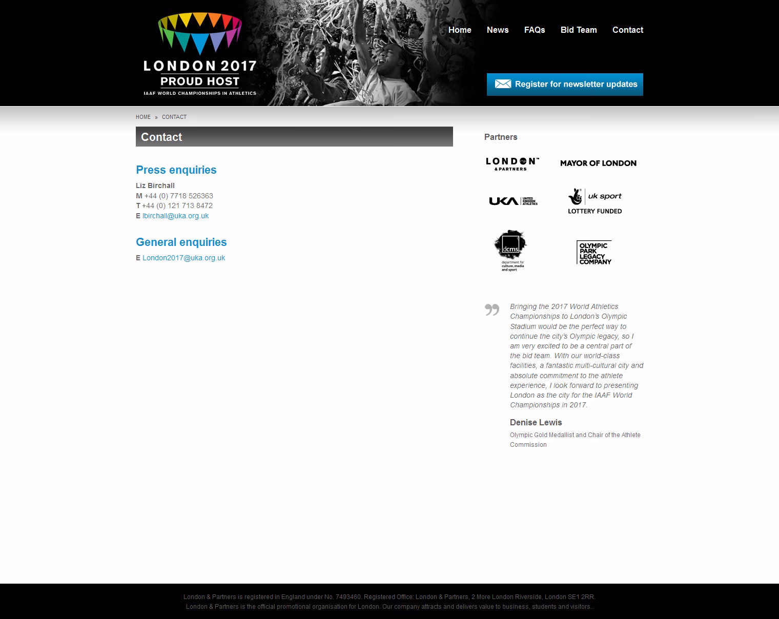 London 2017 IAAF Athletics Bid Site – screenshot 5