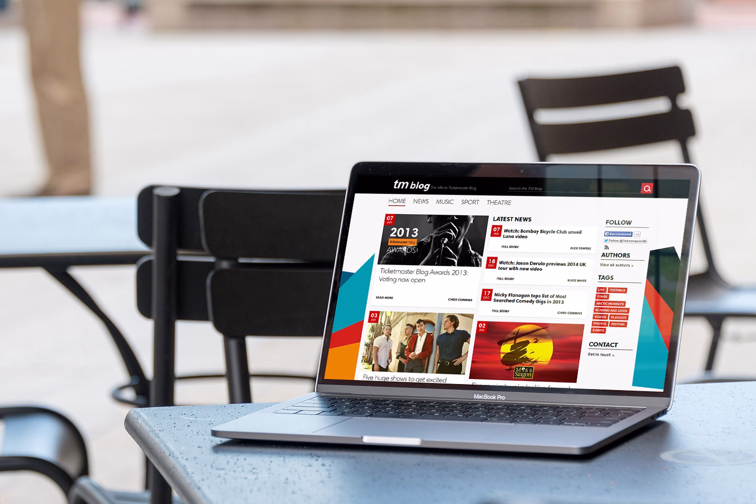 Ticketmaster Blog – project mockup