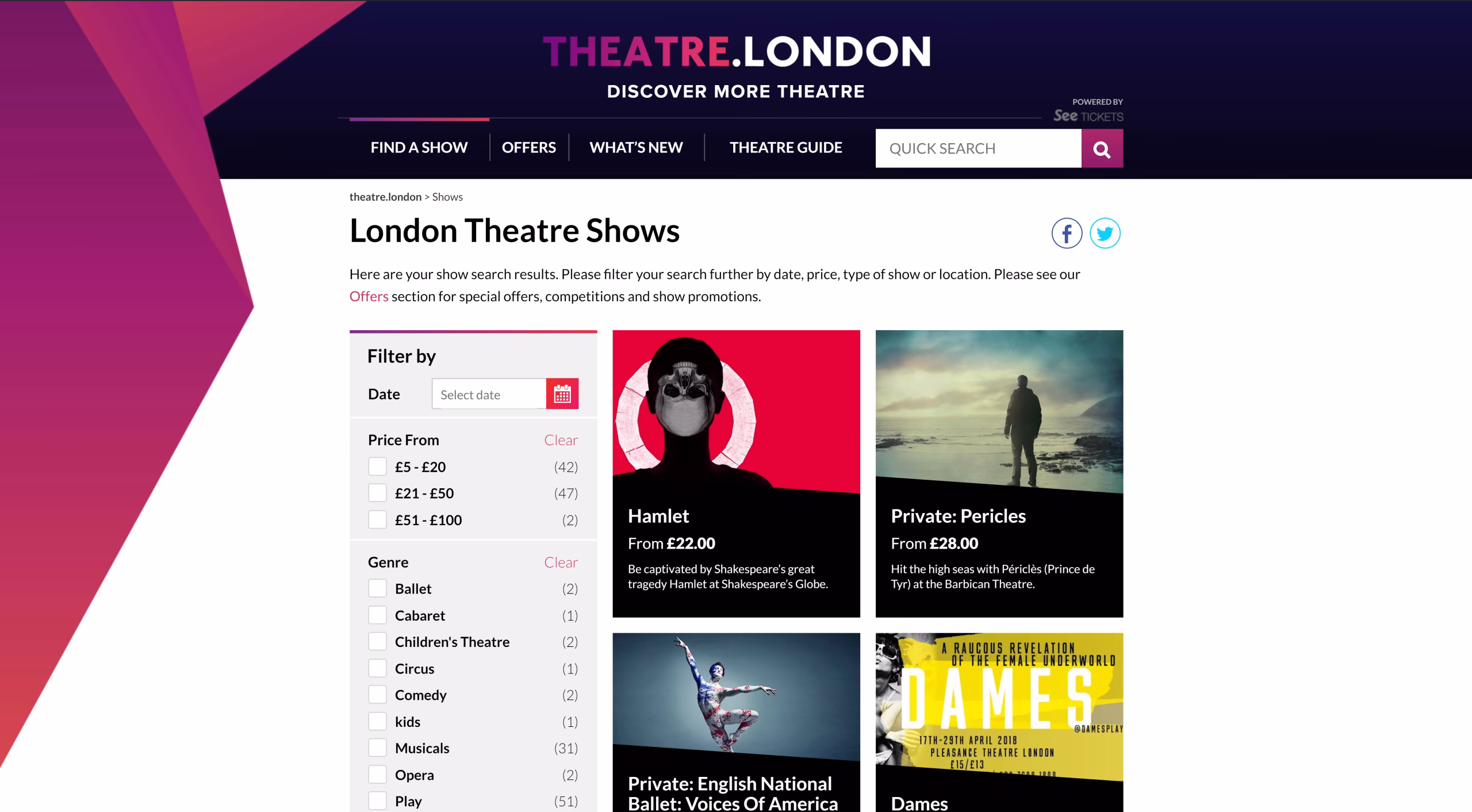 Theatre.london – screenshot 2