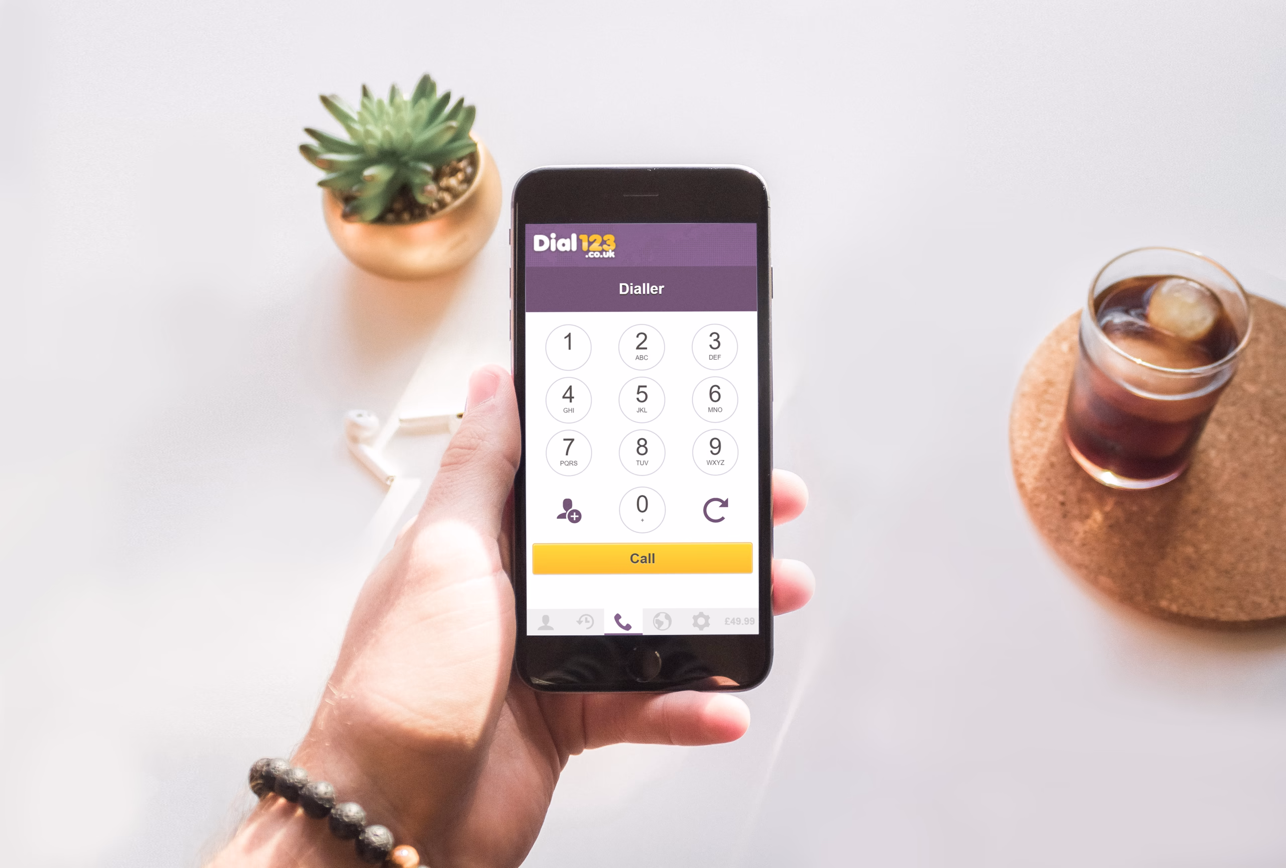Dial123 Dialler – project mockup